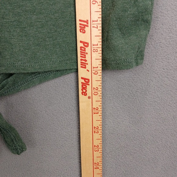 American Eagle Outfitters Crop Tank Top Womens Large Green Button Front Tie‎ Hem - Picture 6 of 6